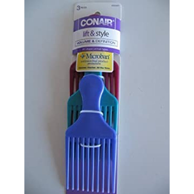 Microban 3-Pk Hair Picks
