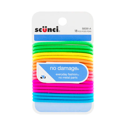 18-Pk N/D Elastics Neon Scunci